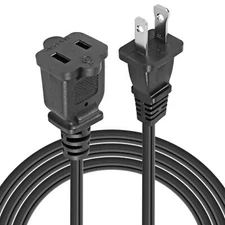 2 Prong Extension Cord US AC 2-Prong Male and Female Power Cable SPT2 16AWG 1...