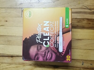 Playtex Clean Comfort Organic Cotton Tampons, Super Absorbency, 30 Ct