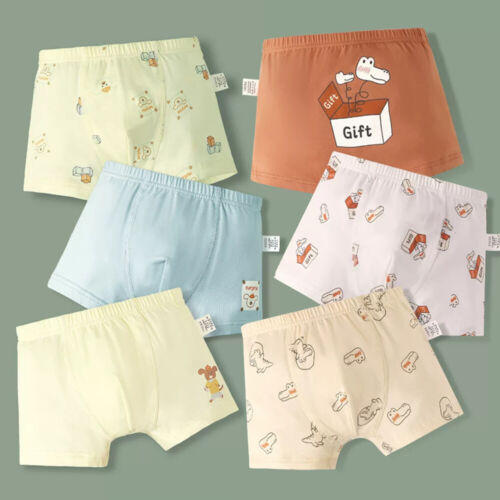 Paquete de 6 calzoncillos boxer peinados de algodón para niños pequeños ropa interior de entrenamiento para niños - Imagen 28 de 48