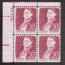 Scott #1293...50 Cent...Lucy Stone...Plate Block