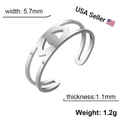 Lucky Evil Eye Adjustable Rings Unisex Stainless Steel Minimalist Finger Rings