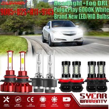 For Acura ZDX 2010-2013 - 8pc Front LED HID Headlights DRL Fog Light Bulbs White