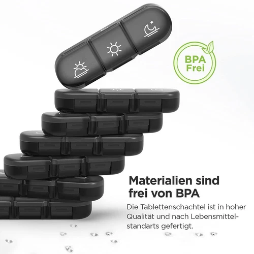 Tablettenbox 7 Tage 3 Fächer Einfaches Füllen Medikamentenbox Pillendose Box DE - Bild 7 von 12