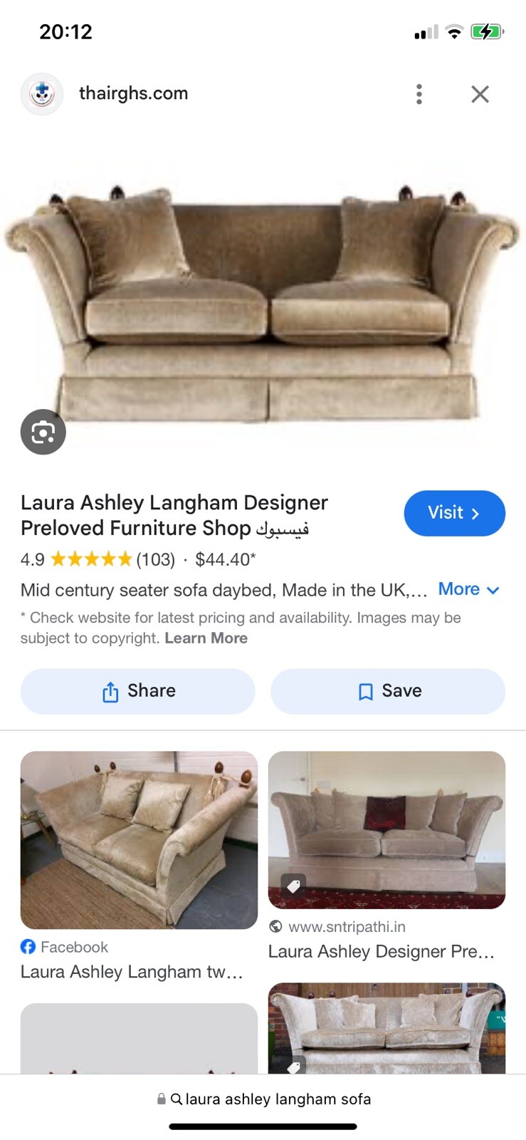 Laura Ashley Langham Knole Sofa eBay