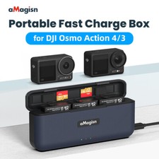 aMagisn For DJI Action4 Quick Charge Charging Case Action3 Charger Action Camera