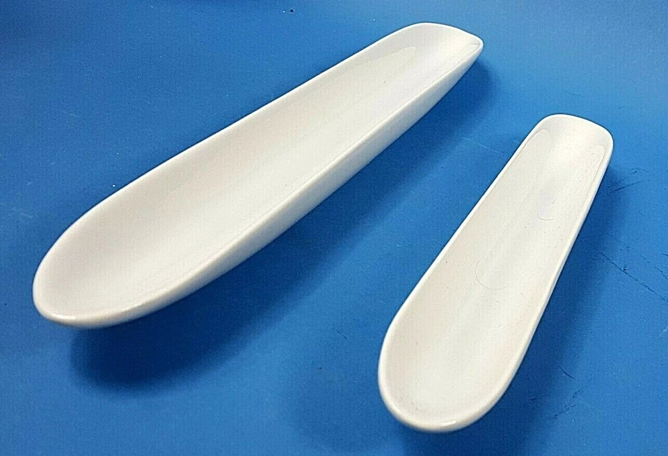 Boeckling Olive Boat Set of 2 White China Tray / Canoe Germany 39.5cm & 29.5cm - Image 4 of 4