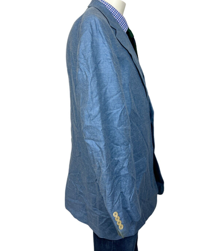 Bill Blass Sport Coat Jacket 2 Button Blue SILK LINEN WOOL Men's 44L Nice. - Picture 3 of 9