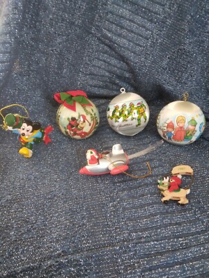 TORIART イタリア製　ヴィンテージ デイズニー　オーナメント 5点セット Lot Of 6 Vintage 1980s 1990s 2000 Christmas Ornaments Mickey Mouse