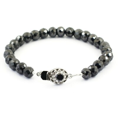 Fancy Black Diamond Bracelet 8 mm 8 Inch With 925 Sterling Silver Clasp AAA !