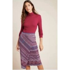 Maeve Anthropologie Carolina Knit Pencil Skirt XL Multicolor Geometric Midi