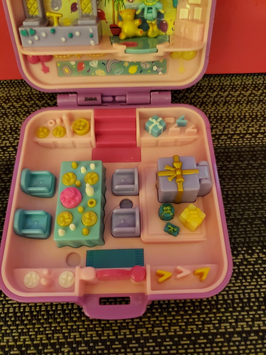 RARE Polly Pocket House PURPLE Glitter Compact BDay Party Bluebird