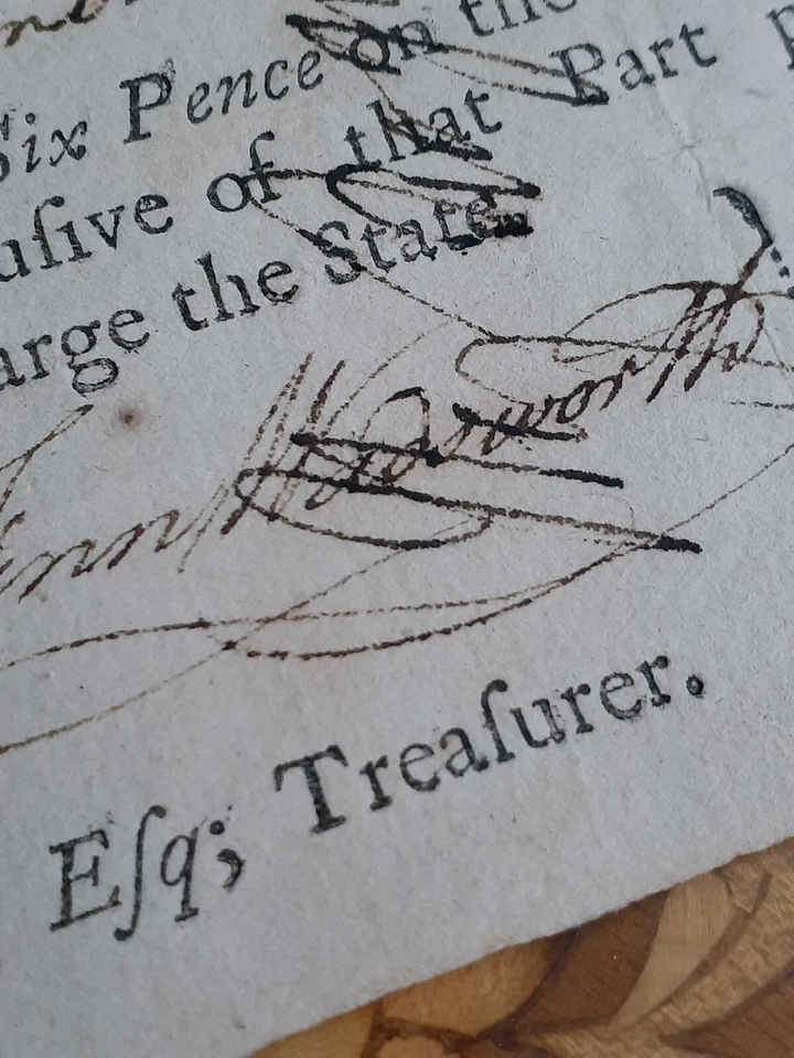 1782 Connecticut Pay Table Office Colonial Currency Note 50 pounds to Captain - Image 4 of 4