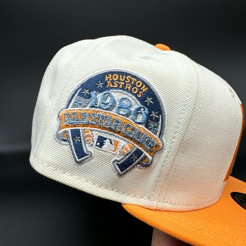 Houston Astros New Era 59Fifty Fitted Cream/Orange Color Pack Mens Hat Cap NWT! - Picture 6 of 7
