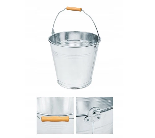 Zinc Bucket Wooden Handle 5L 7L 10L 12L 16L Metal Bucket Water Bucket Tin Bucket