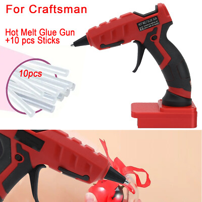 New Hot Melt Glue Gun Cordless For Craftsman 20V Li-Ion Battery w/10 Sticks