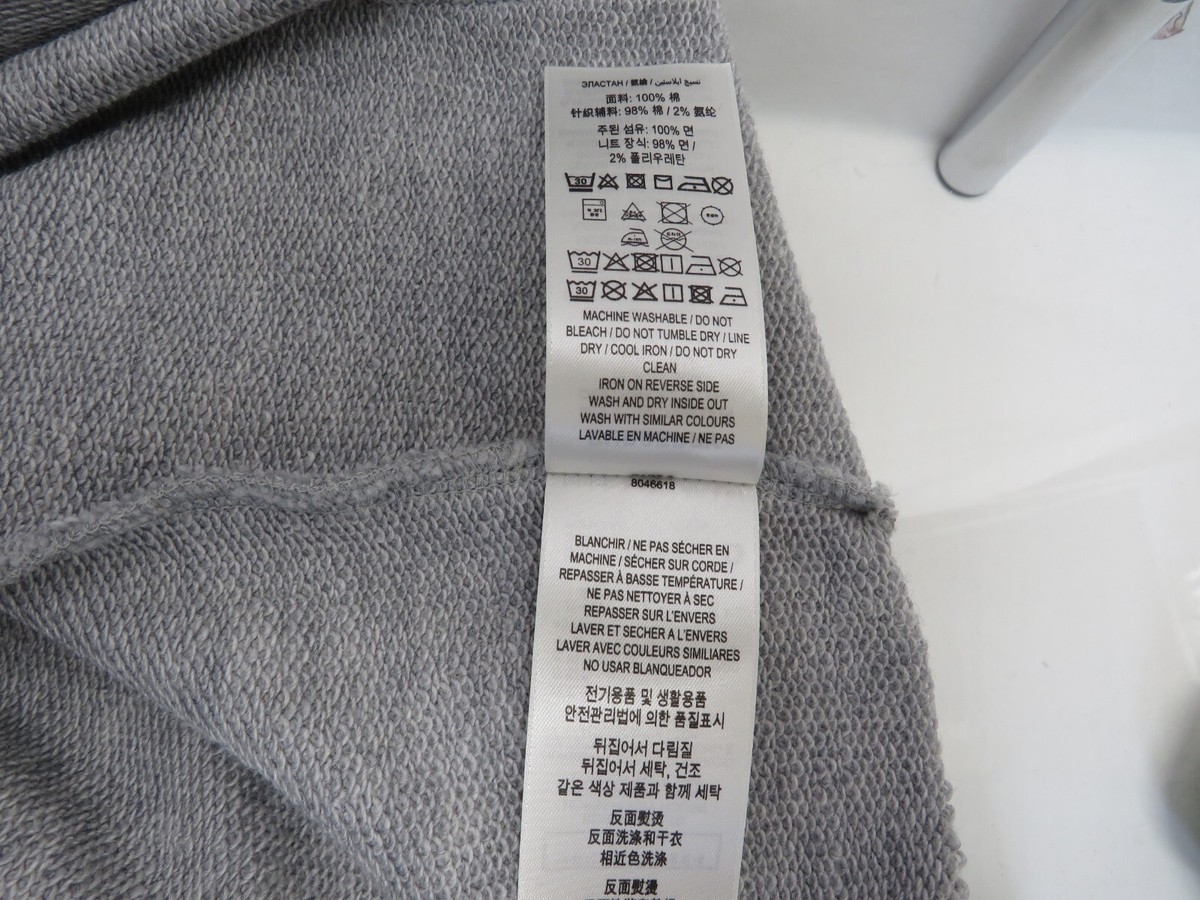 $820 NWT MENS BURBERRY ALBIAN GRAY COTTON WHITE TB LOGO