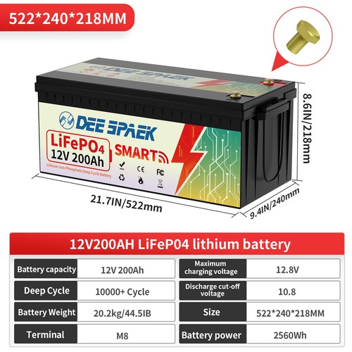 12/24V 36/48V 100Ah 200Ah 300Ah LiFePO4 Lithium Battery Bluetooth Solar Off-grid - Picture 27 of 84