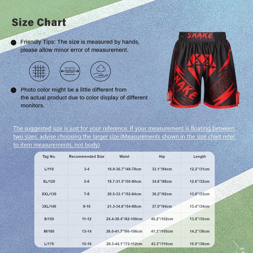 Kids Boys Contrast Color Shorts Elastic Waistband Boxing Training Pants Outfits - Picture 17 of 113