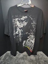 Bob Marley Y2k Zion Rootswear Tee shirt Hit Me With Music Reggae Mens Sz 2X
