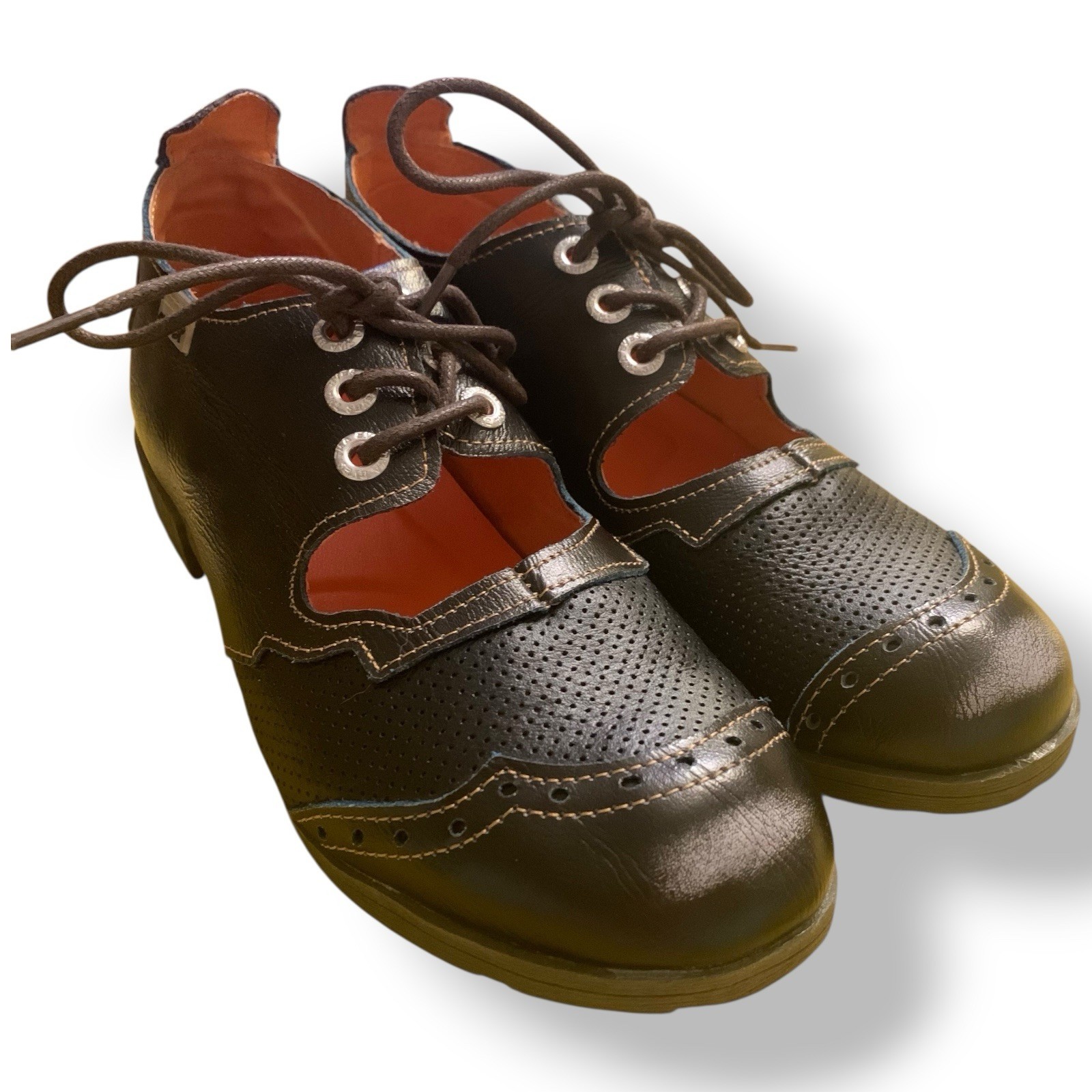 TMA EYES & MAiA Black Hand Stitched Leather Mary Janes Comfort Sz 8 US 39 EU