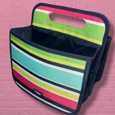 Thirty One Double Duty Caddy Preppy Pop Storage Organizing Bag Tote Pockets 31