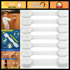10 Pack Child Safety Strap Locks for Cabinets, Drawers, Toilet Fridge - Easy I