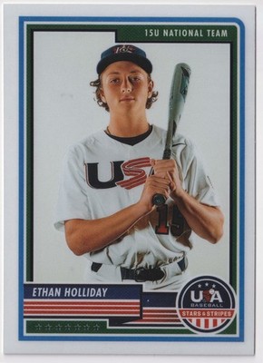 2023 Panini USA Stars & Stripes Baseball #30 Ethan Holliday CHROME RC Rockies