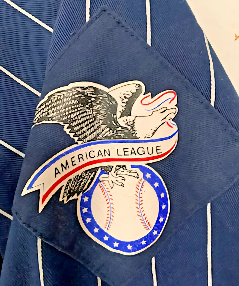 Vintage Detroit Tigers Starter Baseball Jersey Shirt Size Medium Blue Pin Stripe - Image 3 of 4