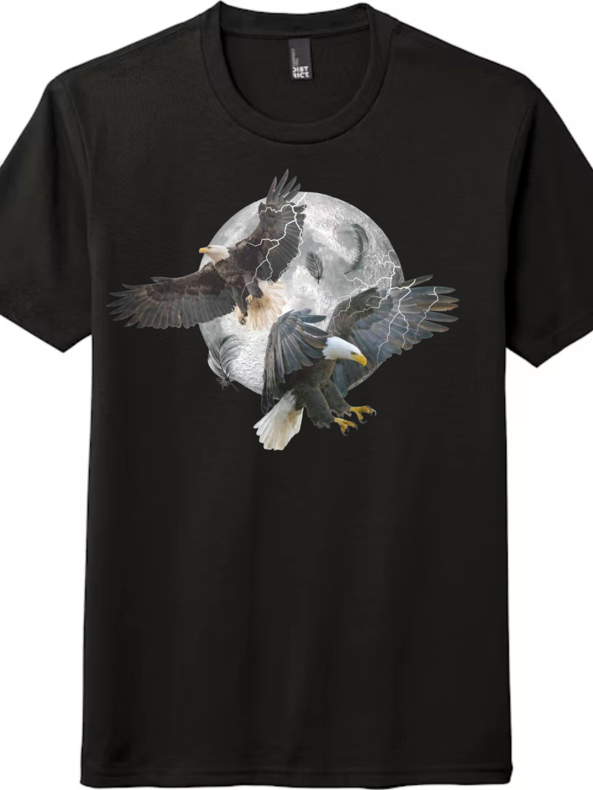 Lightning Bald Eagle Full Moon T-Shirt - Unisex Patriotic Nature Tee