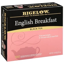 Bigelow English Breakfast Black Tea, Caffeinated Tea, 100 Count Box (Pack of 1)