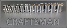 CRAFTSMAN HAND TOOLS 12pc 1/2 dr short METRIC MM 12pt ratchet wrench socket set