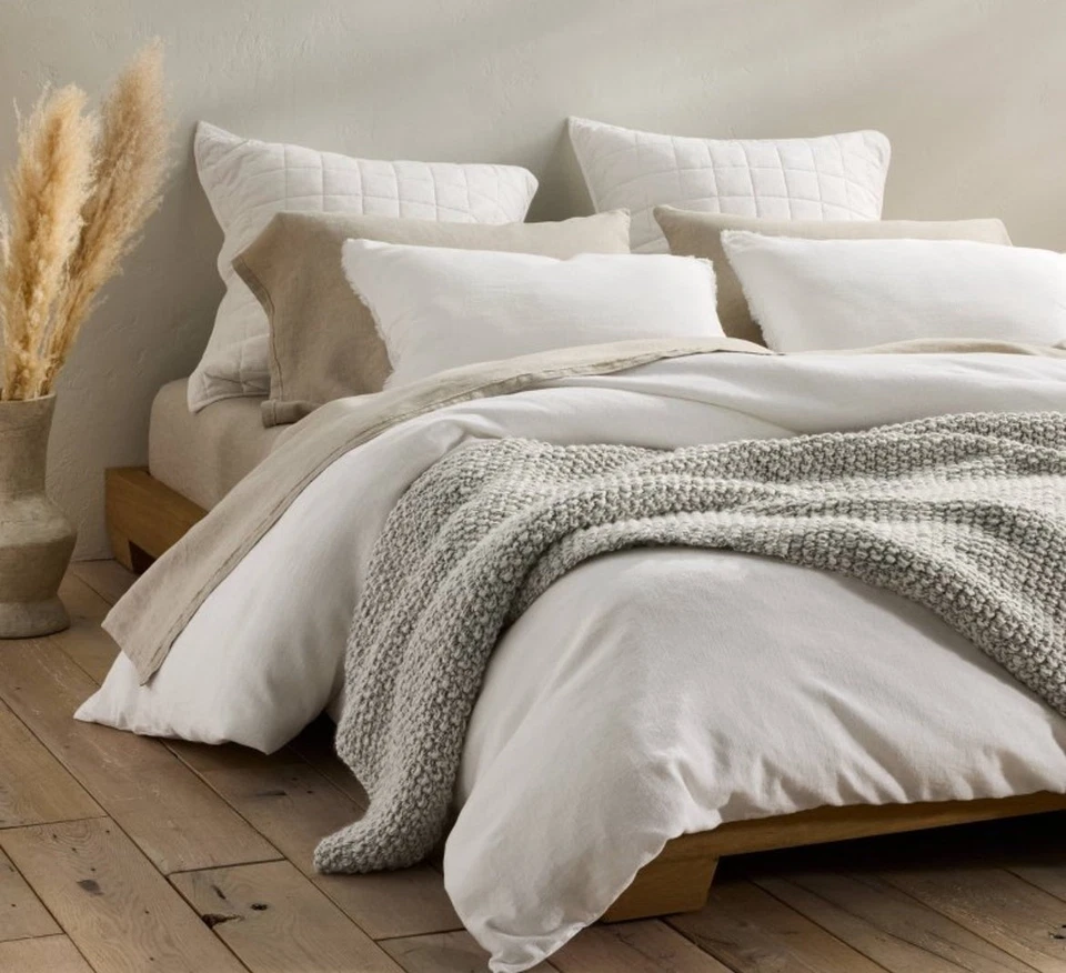 Casaluna King Heavyweight Linen Blend Duvet Cover, New - Image 2 of 4