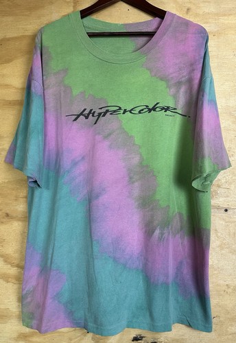 Vtg 90s Hypercolor Select Purple Green Street Surf T-shirt