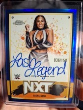 /150 Lash Legend Blue Refractor NXT Autographs WWE 2025 Topps Chrome No. NXT-LLD