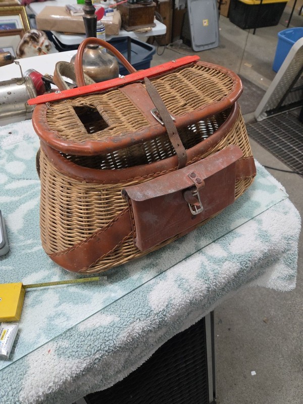 vintage fishing creel basket