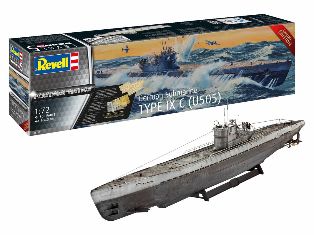 Revell of Germany 05180 1:72 German Submarine Type IX C (U50