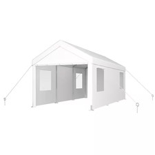 Outdoor 12 Ft. W X 20 Ft. D Portable Garage, Heavy Duty Car Port Canopy with 2 R