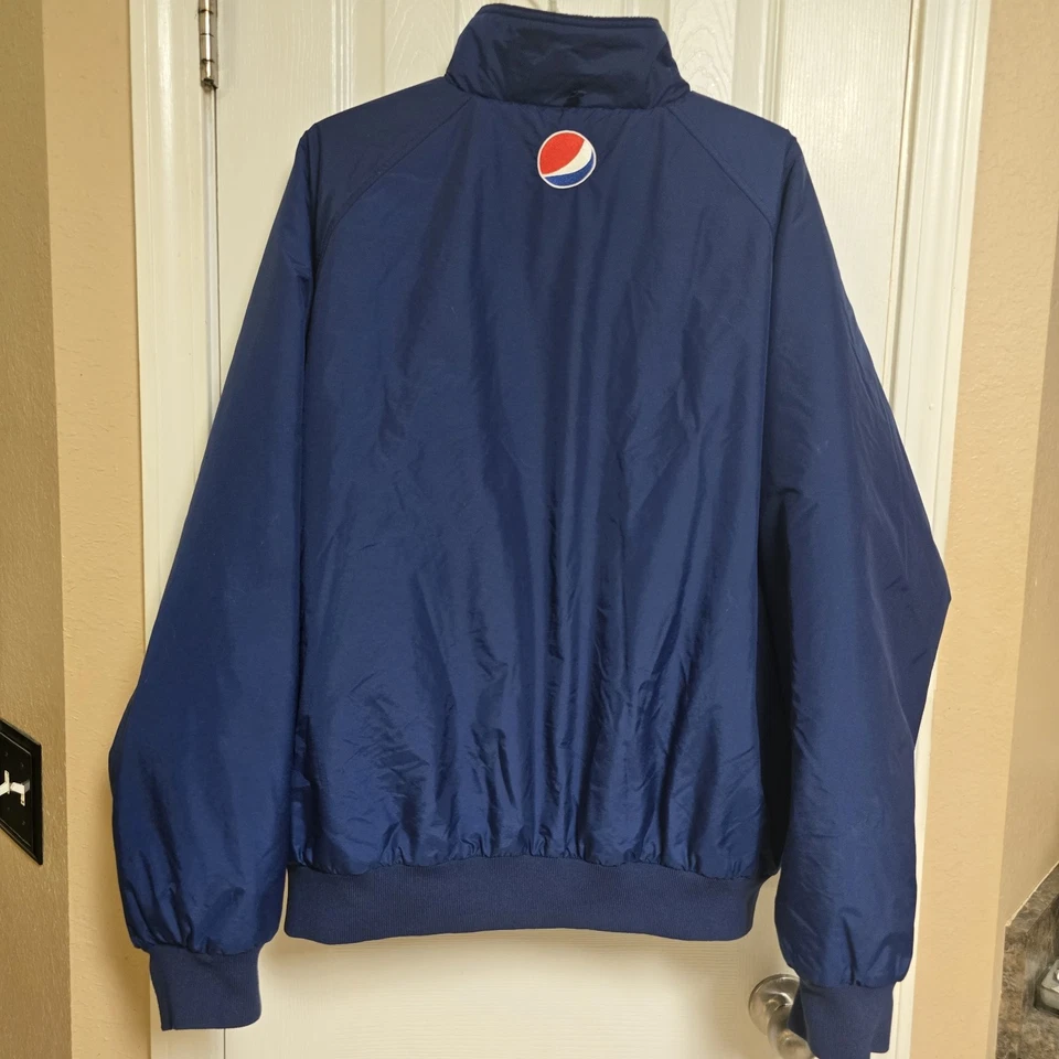 Pepsi Jacket Mens Size XLarge Blue Full Zip Fleece Lined Logo Aramark Workwear - Image 2 of 4