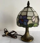 Vintage Tiffany Style Stained Glass Table Lamp-10”