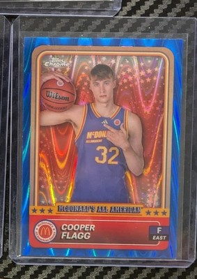 Carte PSA 10 Cooper Flagg Blue Raywave McDonald's Topps Chrome - #1 Pick Duke Blue Devils
