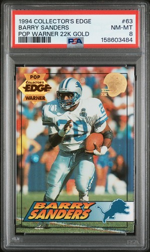 Barry Sanders [Pop Warner 22K Gold] #63 1994 Collector's Edge card