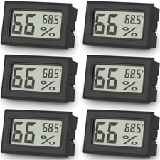 6-Pack Mini Digital Thermometer Hygrometer, Indoor Humidity Monitor, Temperat...