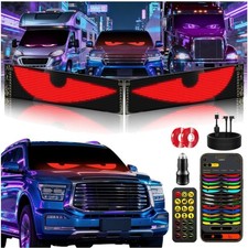LED Sign for Car 2PCS - 23''x5'' Devil's Eyes Light for Windshield, 5V USB Pr...