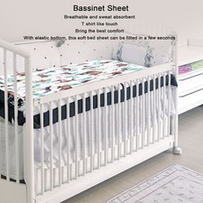 Bassinet Sheet Elastic Soft Breathable Machine Washable Fitted Baby Bed Mattress