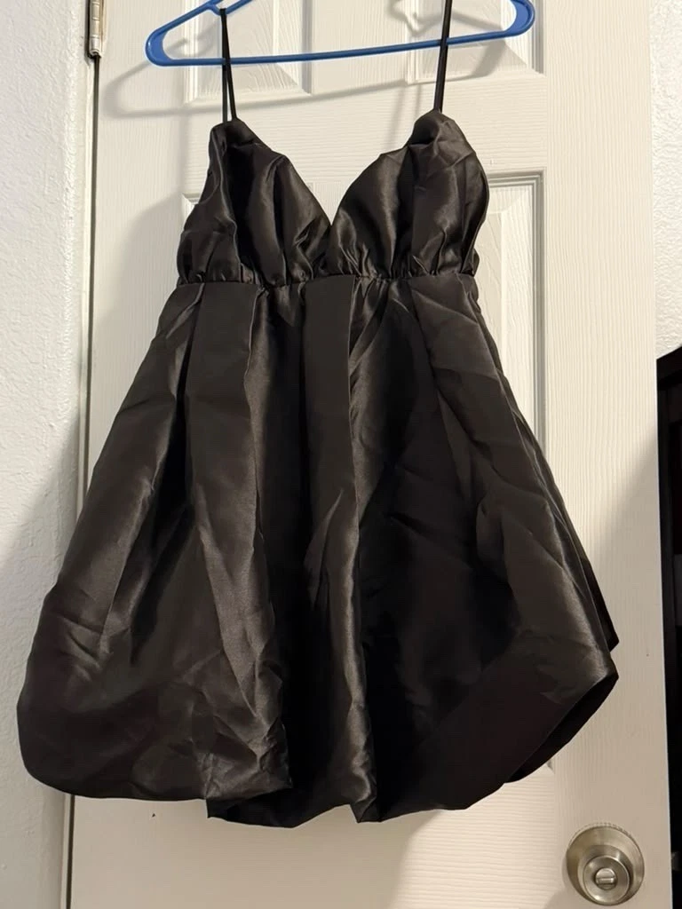 simply silk dresses Stated Black Silky Dress Rental soft cap sleeves Simply Silk Clothing for Women