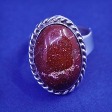 Size 4.5, vintage Sterling 925 silver handmade ring with jasper, southwestern