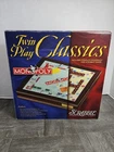 Hasbro Monopoly Scrabble Twin Play Classics Game Wooden Box Set 2000 Vintage