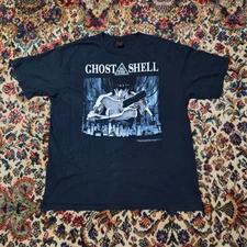 Vintage 1995 Fashion Victim Ghost In The Shell Anime Black Tee Shirt Size M