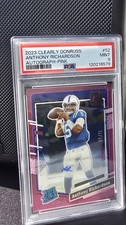 2023 Clearly Donruss Anthony Richardson Autograph Pink /15 Rated Rookie [PSA 9]