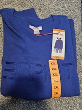 NWT Esprit Costco Women's Logo Fleece Crewneck Sweatshirt Blue XXL